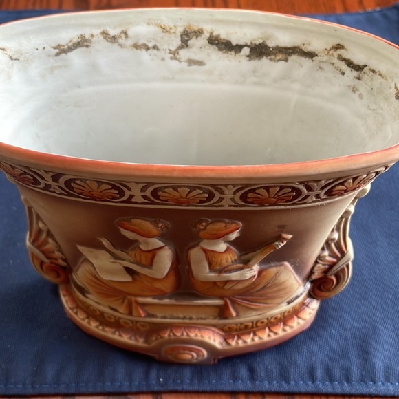 Vintage Antique Schafer and Vater Bisque Jasperware Porcelain Vase Roman Theme - Picture 12 of 14